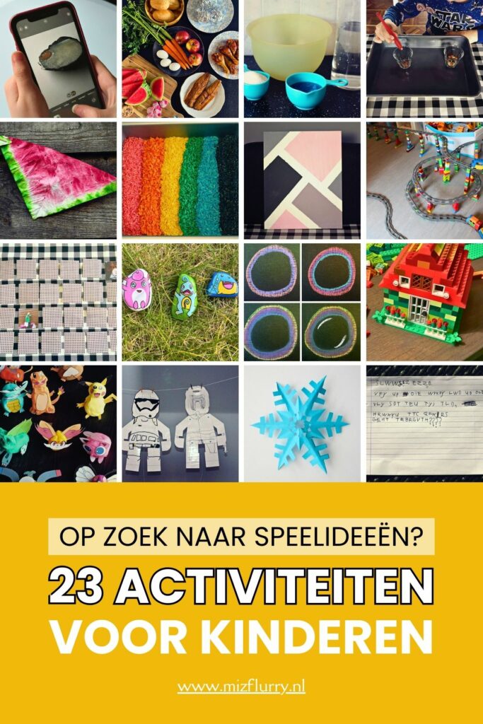 Op zoek naar speelideeën? 23 activiteiten voor kinderen. Pinterst-afbeelding
