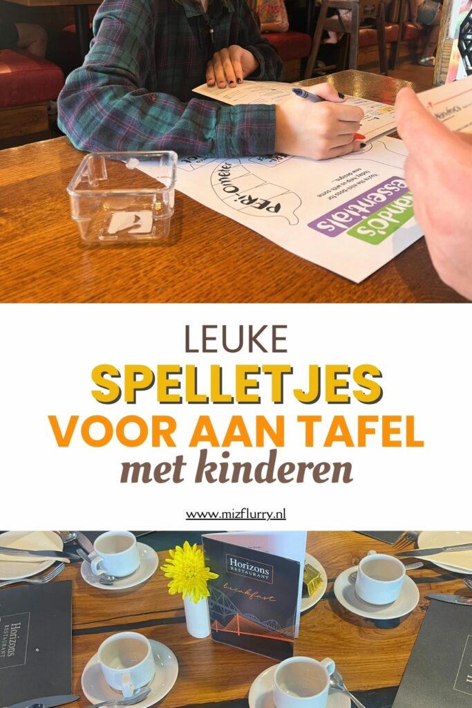 Leuke speleltjes voor aan tafel met kinderen - Pinterest afbeelding