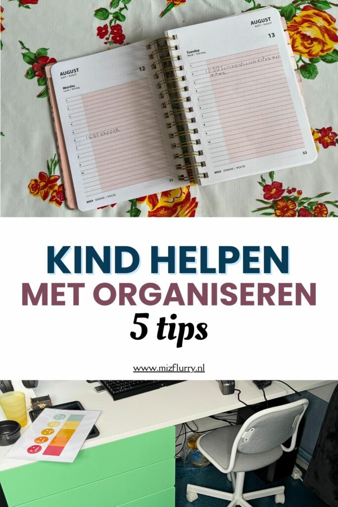 kinderen helpen met organiseren pinterest afbeelding