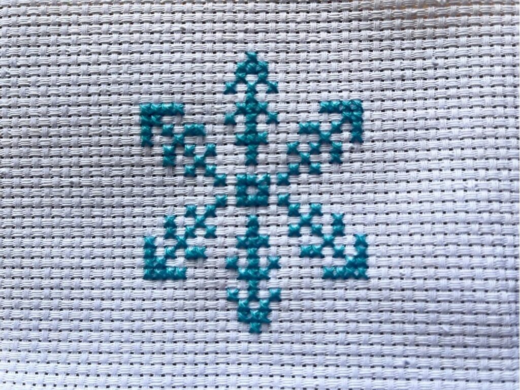 borduurpatroon sneeuwvlok kruissteek