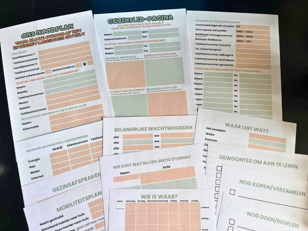 voorbeeld geprint noodplan crisis