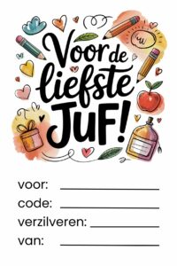 cadeaubon printable voor de juf kleur