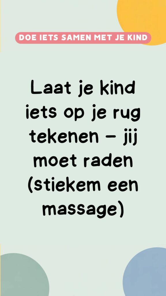 actitviteit rug tekenen mini massage