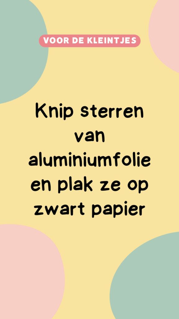 activiteit kinderen: sterren knippen van aluminiumfolie