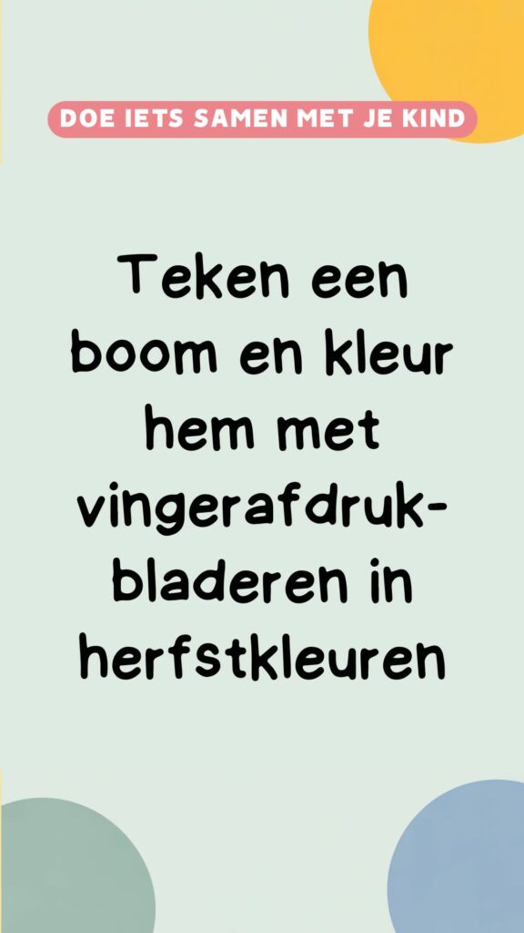 creatieve activiteit: teken een boom en kleur met vinger afdrukken