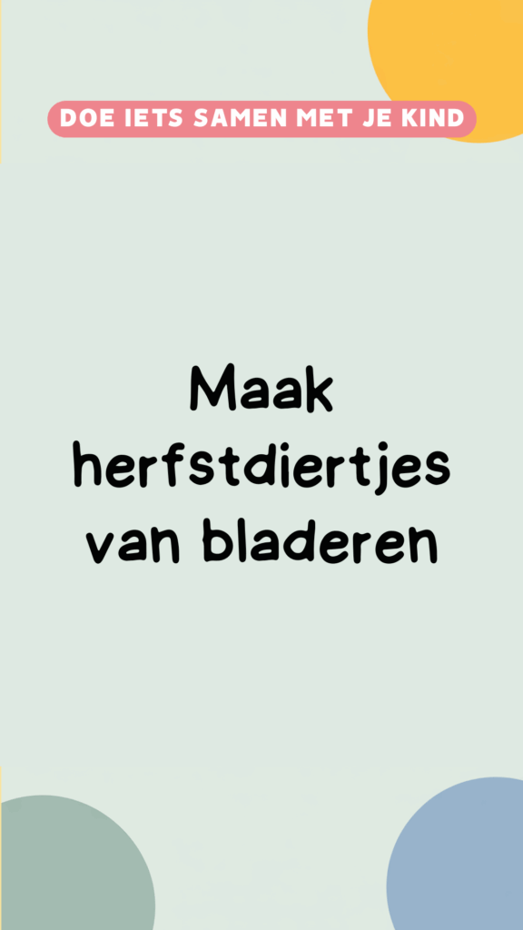 Creatieve activiteit: herfstdiertjes van bladeren