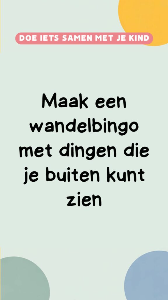 Buitenactiviteit: maak een wandelbingo