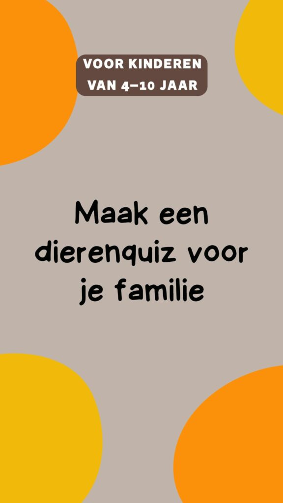 activiteit kinderen: maak een dierenquiz