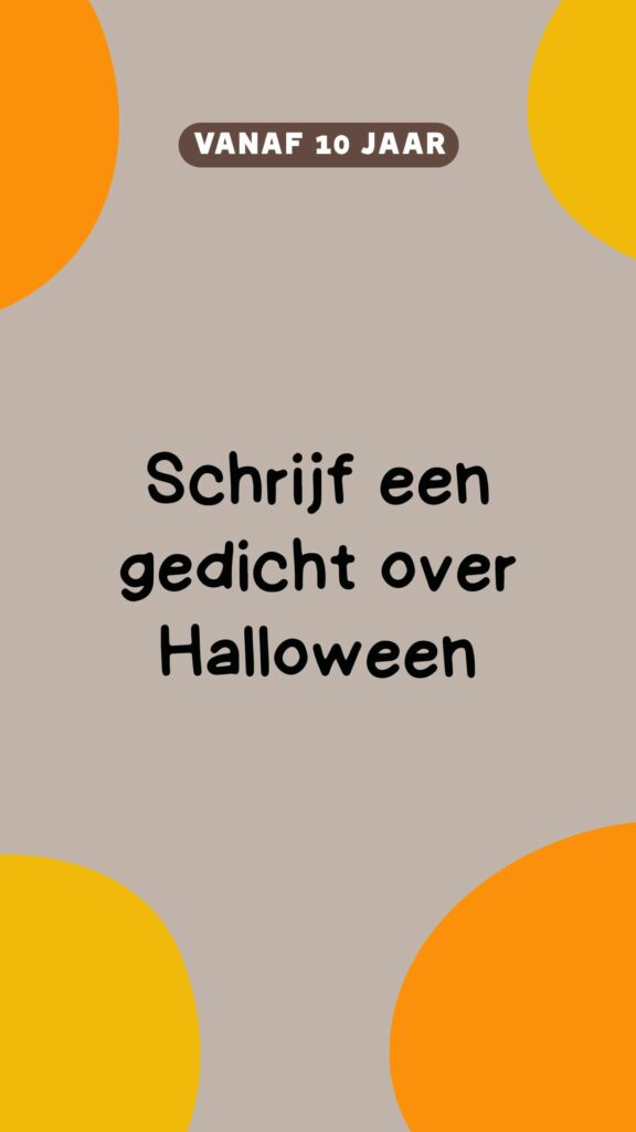 Activiteit: schrijf een gedicht over Halloween