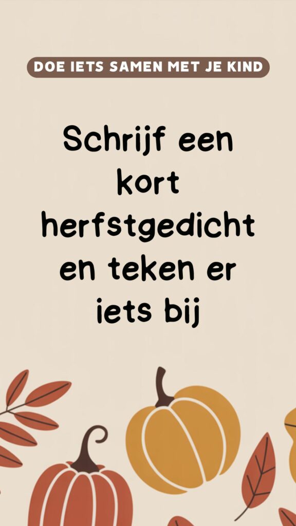 creatieve activiteit: schrijf een kort herfstgedicht en teken er iets bij