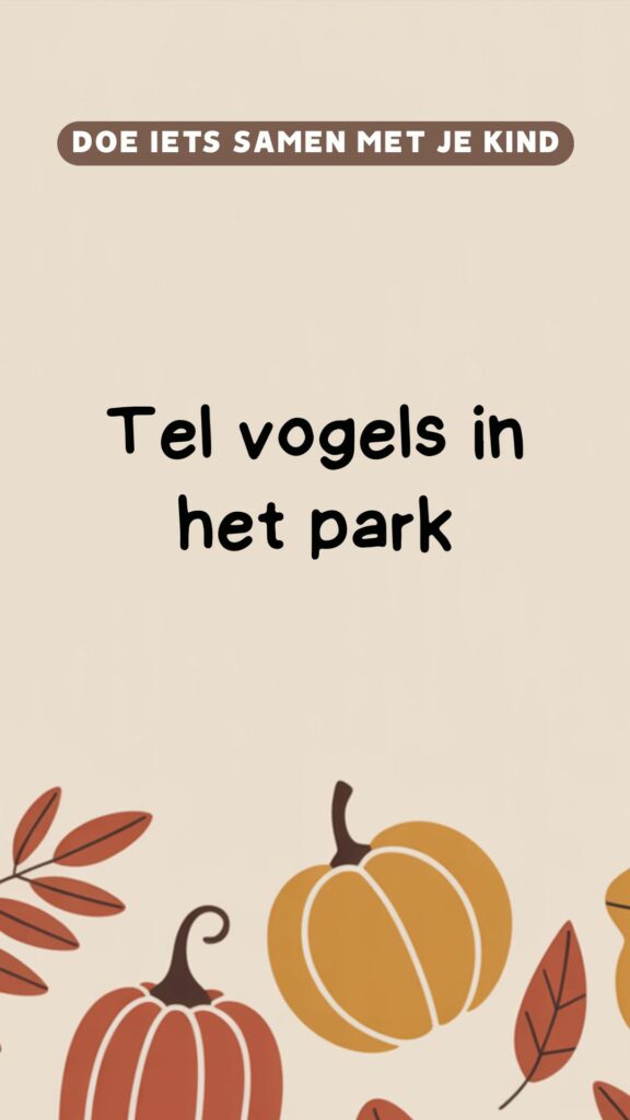 Buiten activiteit: tel vogels in het park