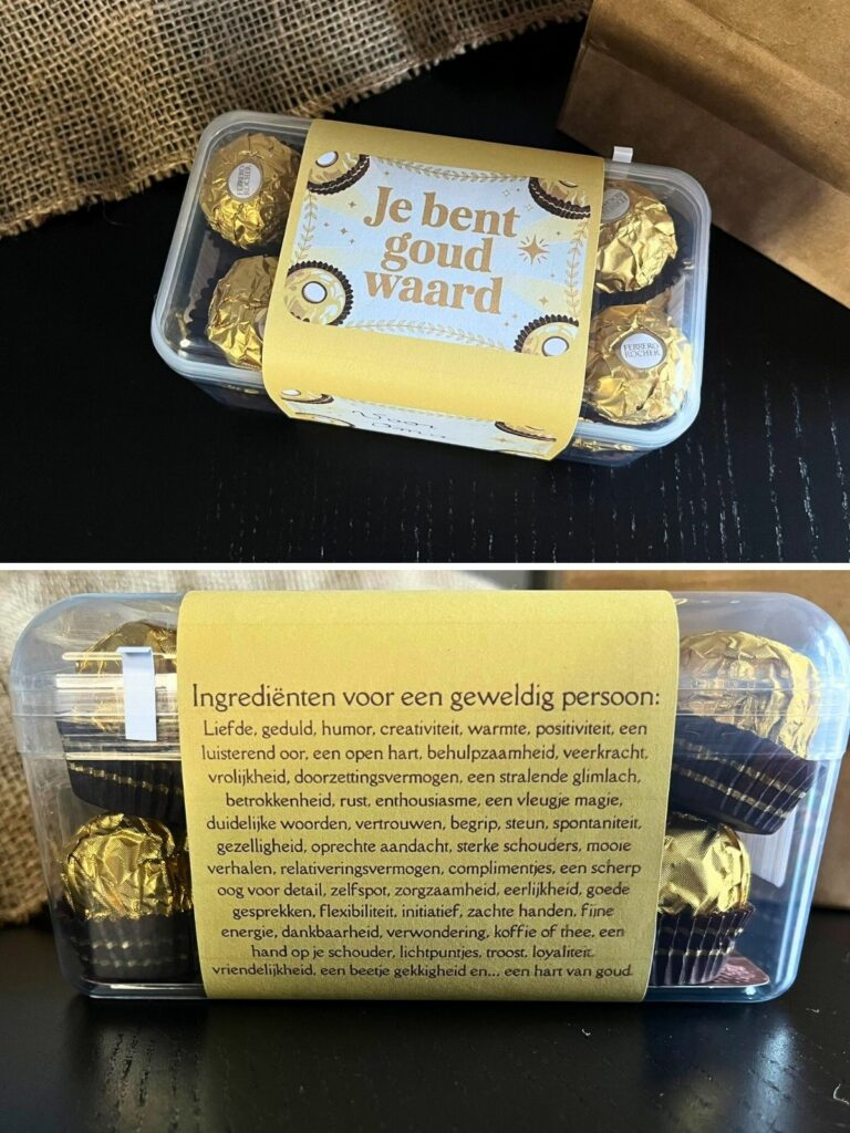 “Je bent goud waard” cadeau