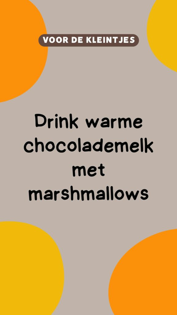 herfst activiteit drink warme chocolademelk met marshmallows