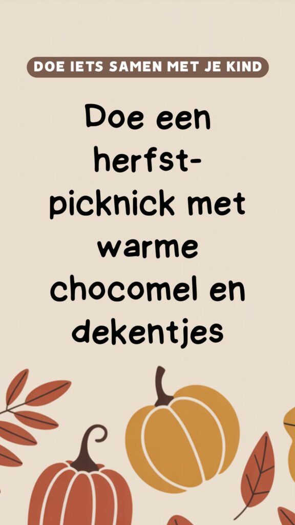 herfstactiviteit bewegen: doe een herfstpicknick met warme chocomel en dekentjes