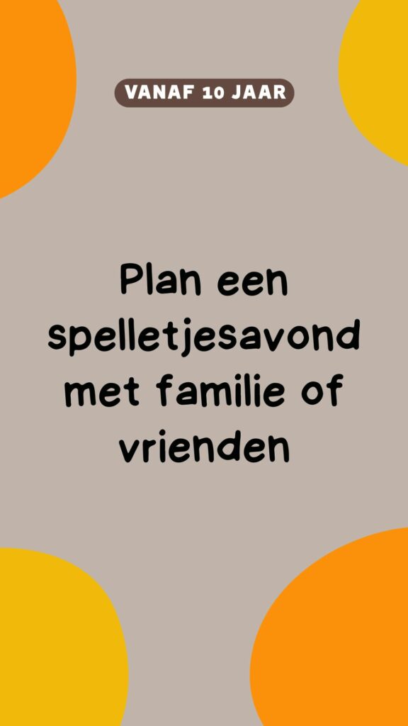 activiteit december: plan een spelletjesavond met familie of vreinden