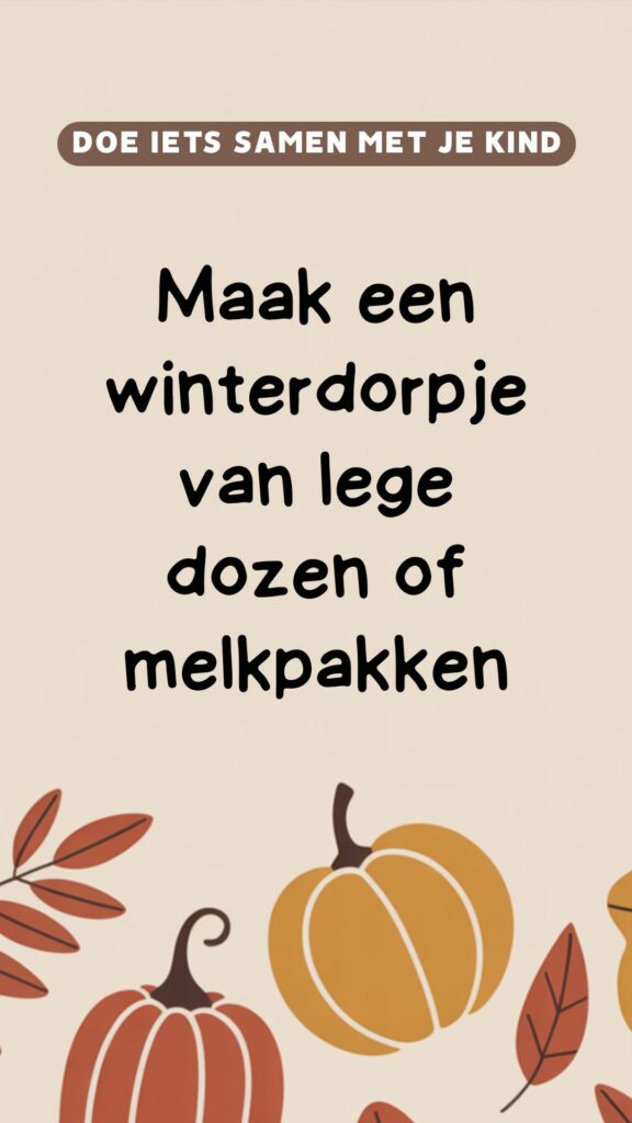 creatieve activiteit: maak een winterdorpje van lege dozen of melkpakken