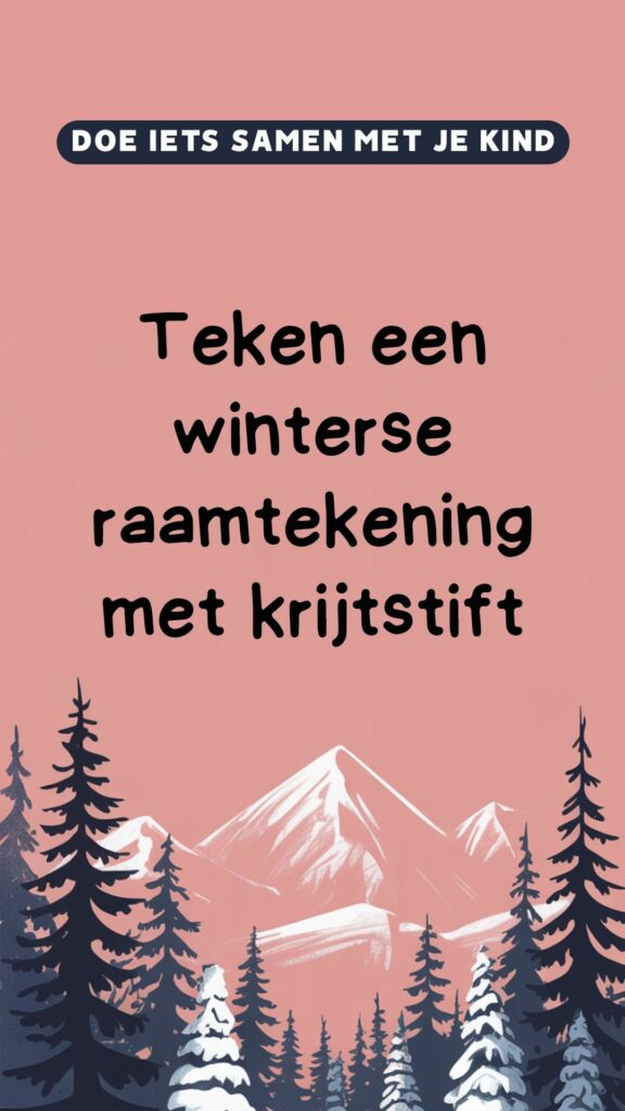 Teken een winterse raamtekening met krijtstift