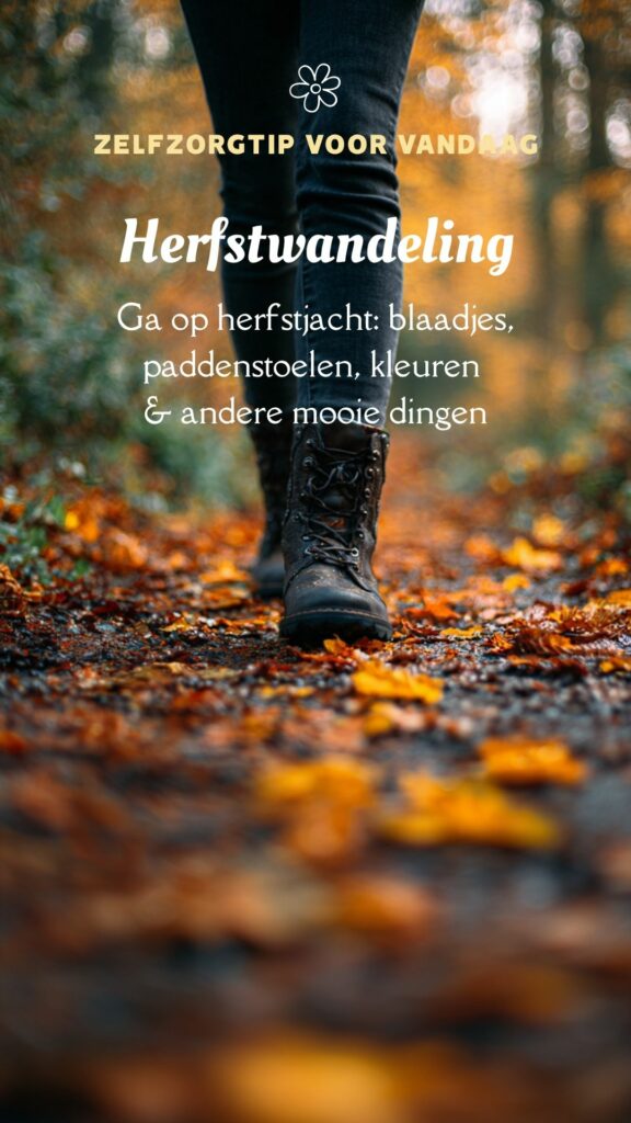 zelfzorg activiteit voor moeders: herfstwandeling