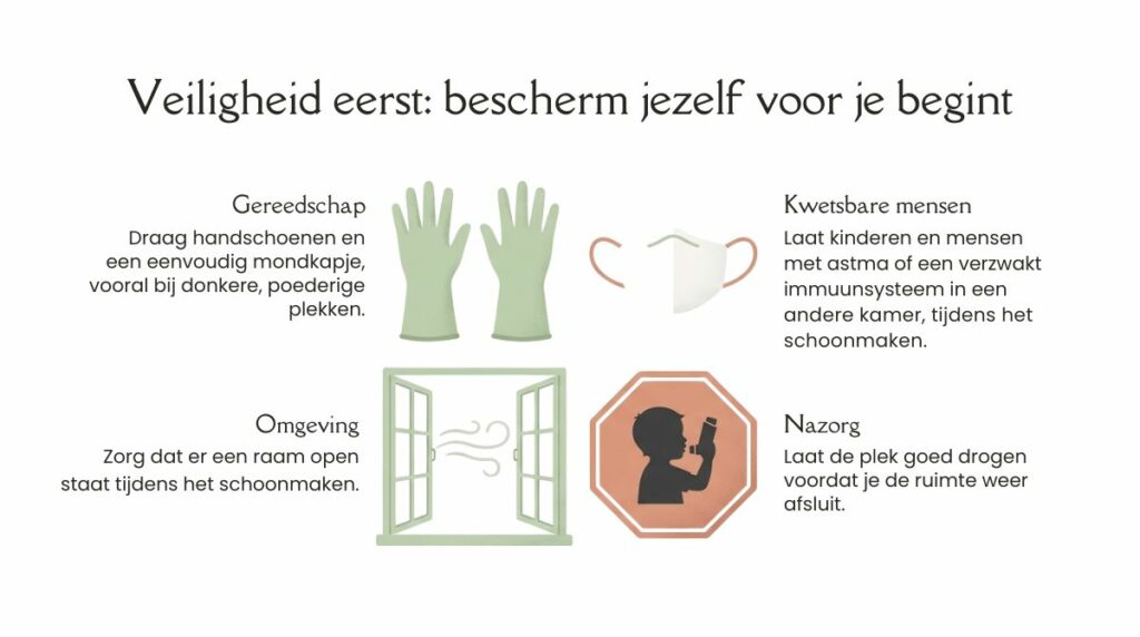 schimmel veilig verwijderen