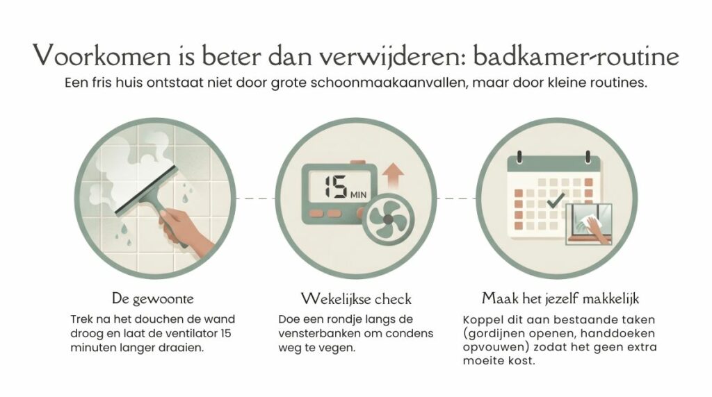 schimmel voorkomen badkamer